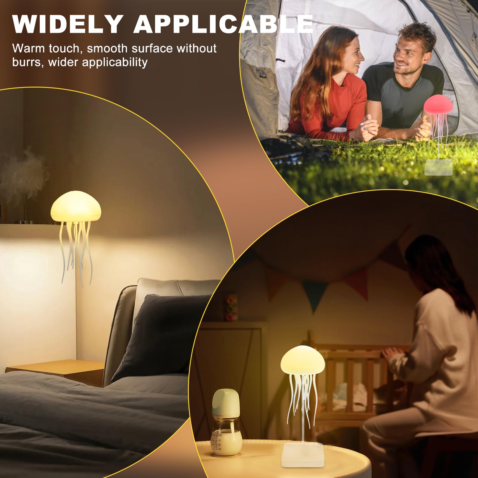 Jellyfish Lamp RGB Gradient Jelly Fish Light Lamp Voice Control