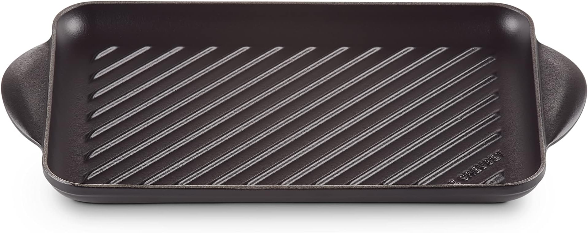 Le Creuset Cast Enameled Two-Handed Pot, Grill, Rectangular 12.6 inches (32 cm), Matte Black, Gas, IH, Oven, Dishwasher Safe