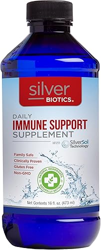 El suplemento de apoyo inmunológico Silver Biotics es el impulso de defensa diario perfecto para tu sistema inmunológico, botella de 16 onzas,