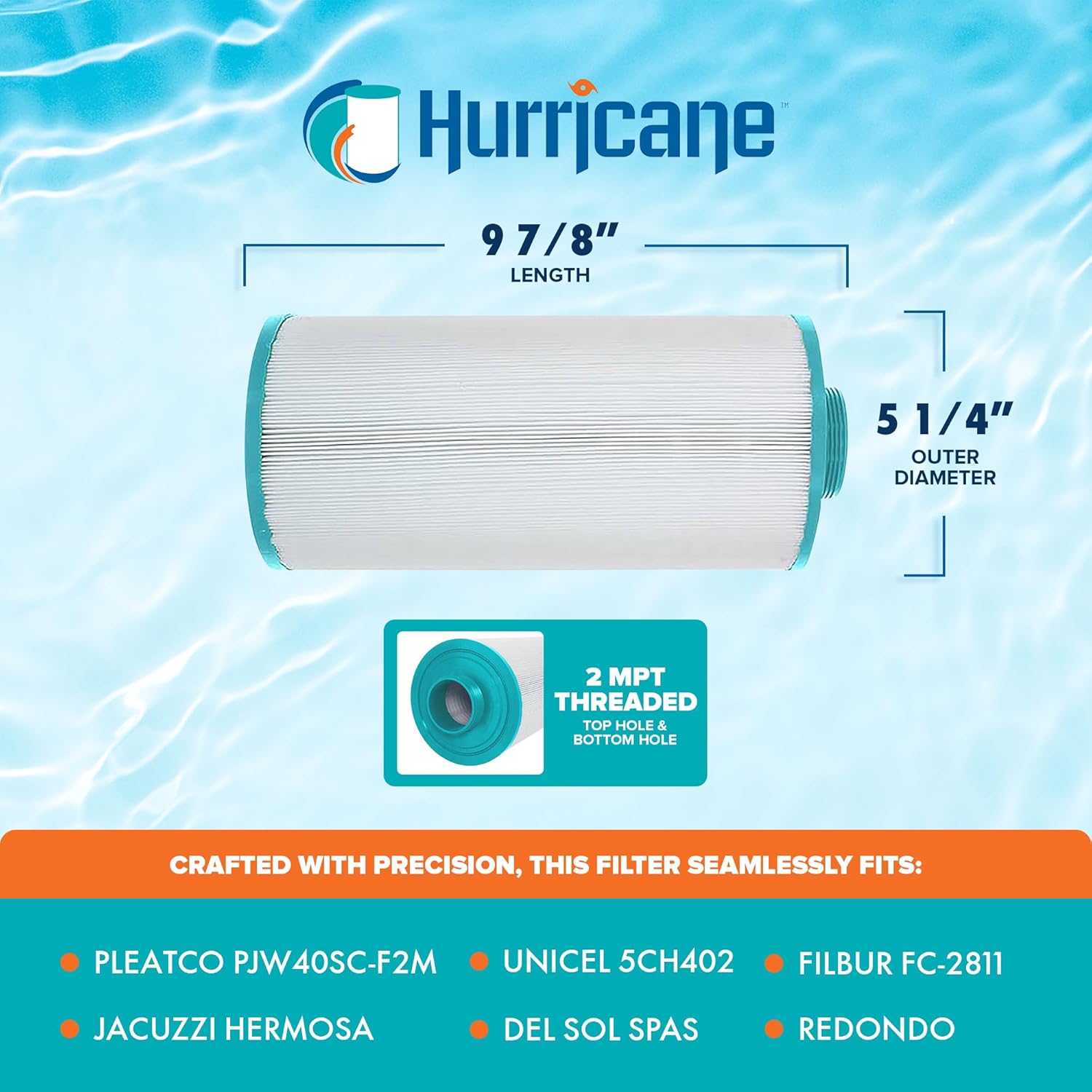 Hurricane Filters 4 Pack HF5H402-01 Advanced Spa Filter Cartridge - Replacement for PJW40SC-F2M, Unicel 5CH402, Filbur FC-2811, Hermosa, Redondo, Del Sol Spas - Image 3