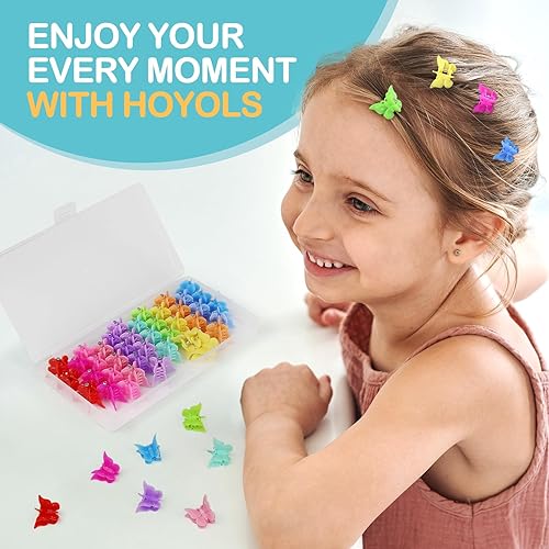 Miniatura 5 de HOYOLS Mini pinzas para el cabello de mariposa, pinzas pequeñas Y2K para niñas, mujeres y niños, bonitos accesorios de cabello de los años 90 para