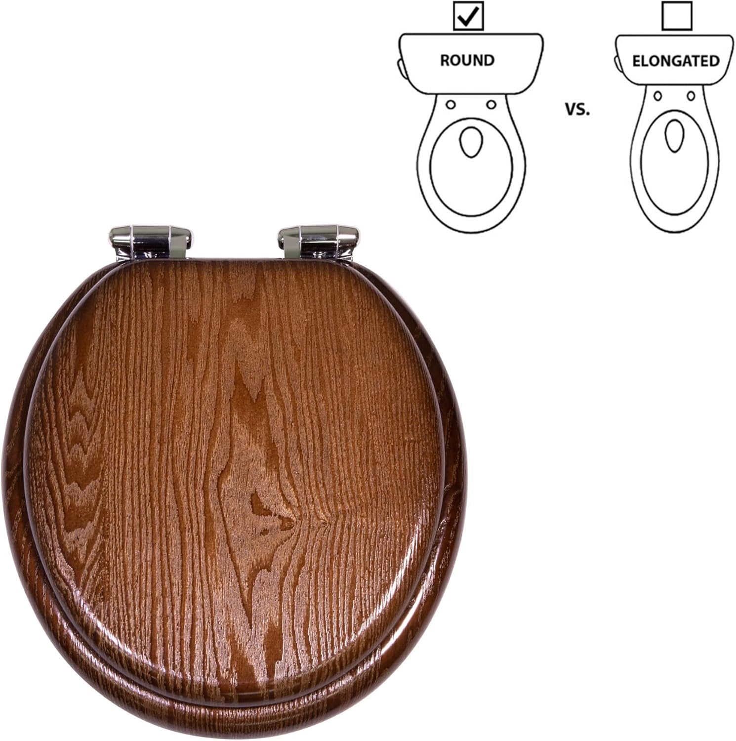 Design House Dalton Wooden Round Soft Close Toilet Seat, Java Brown, Quick Release, Easy to Install – Design House 561241-JV