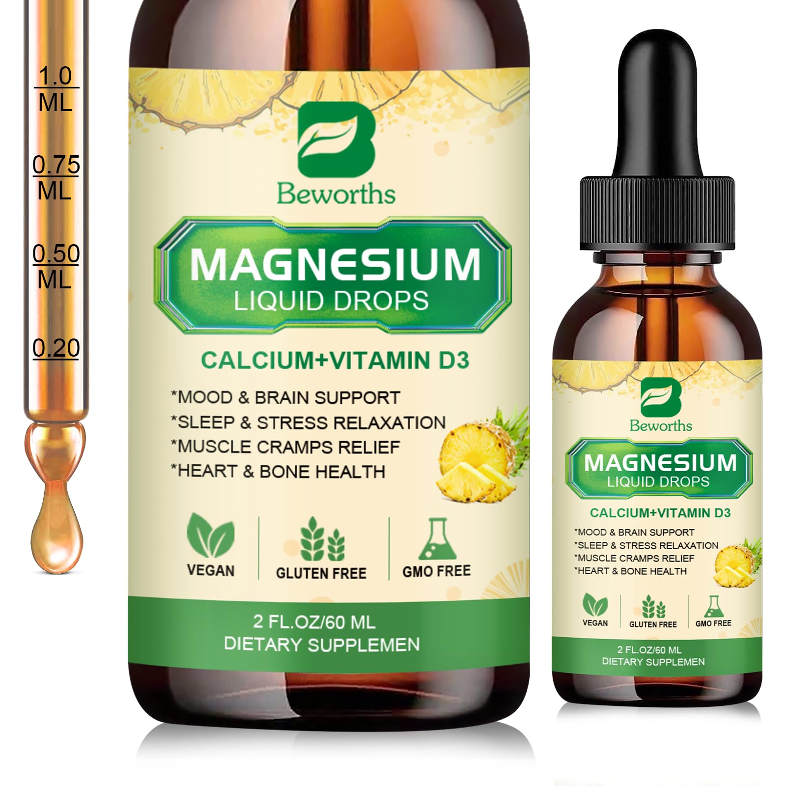 Buy Magnesium Glycinate 500mg Complex, Magnesium Liquid Drop with