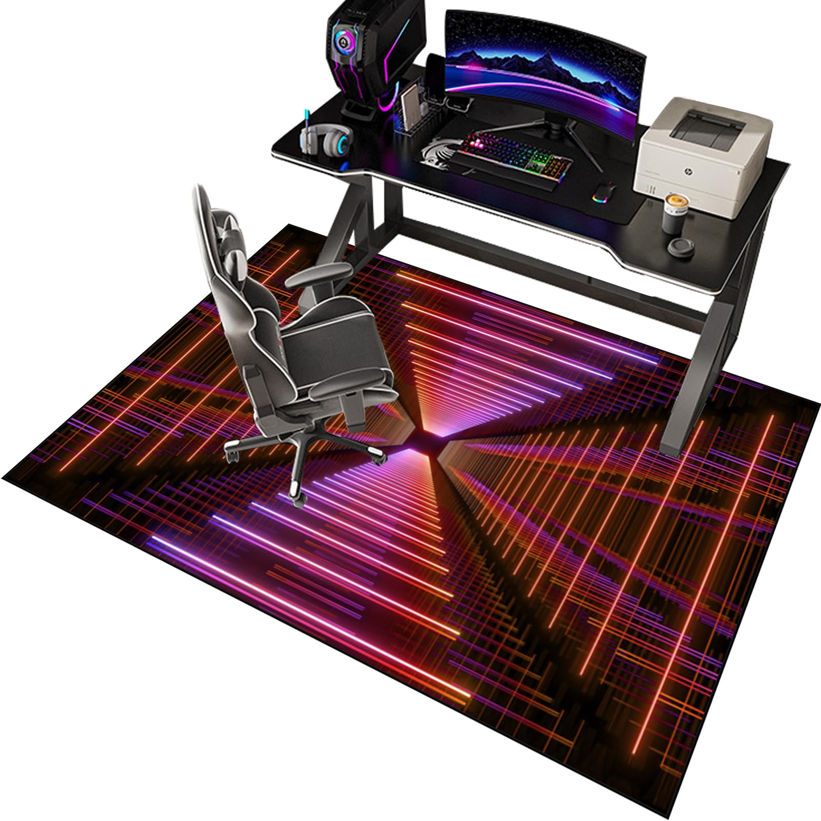 EYKWKB 150 x 180 cm Office Chair Mats for Carpeted Floor - Gaming Chair Mat - Multi-Purpose Hard Floor Protector for Home and Office Non Slip Carpet Protector Chair Mat - Low Pile Desk Chair Mat