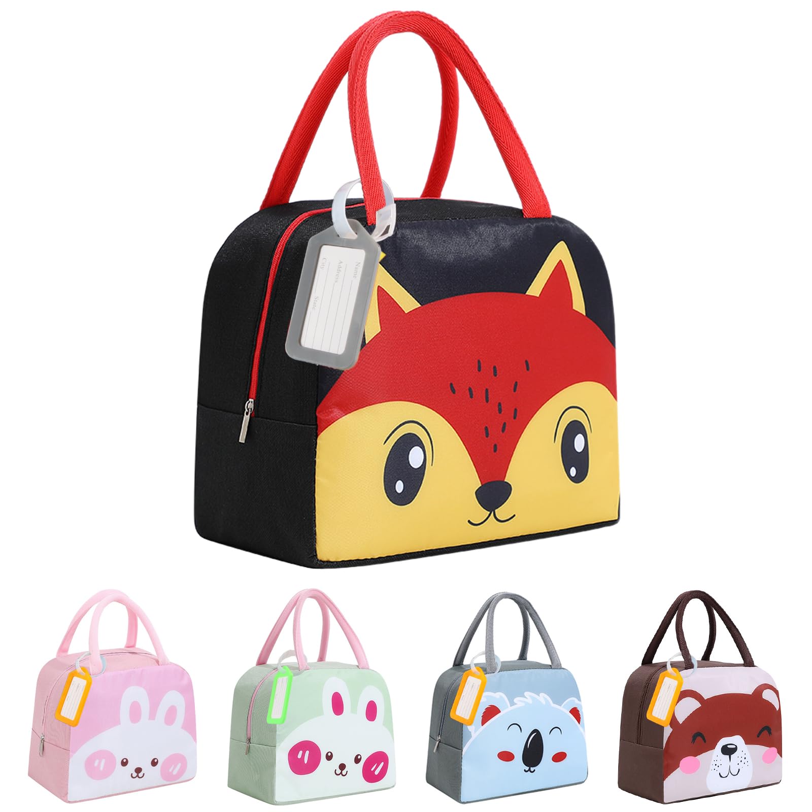 XIMEY Nevera Niños, 5L Bolsa Nevera Pequeña, Bolsa Almuerzo Niño, Bolsa Isotermica Infantil, Bolsa Termica Porta Alimentos Infantil, Lonchera Termica Infantil, Nevera Comida Bebe (Zorro)