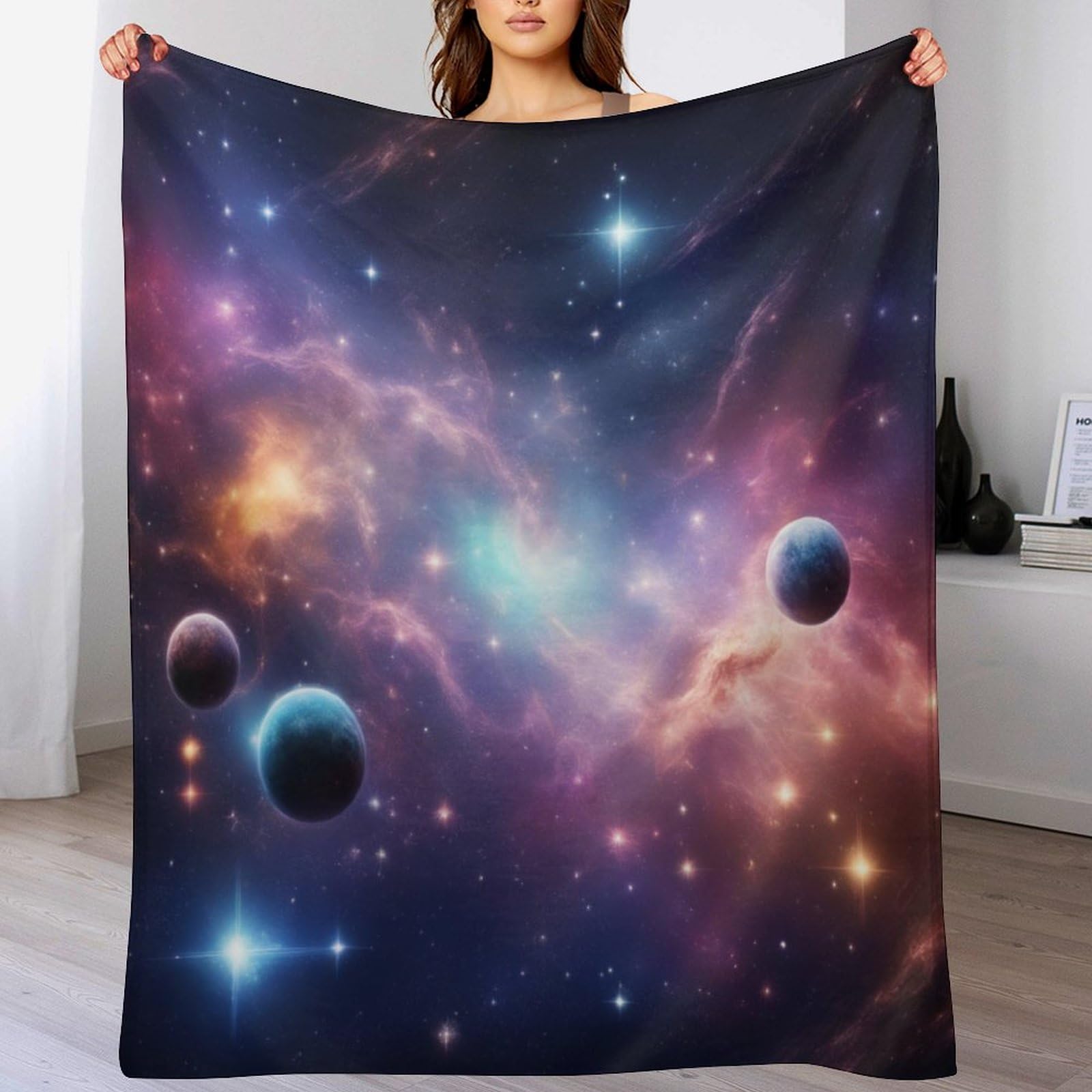 Manta suave y calida de laneta espacial para cama infantil y adultos