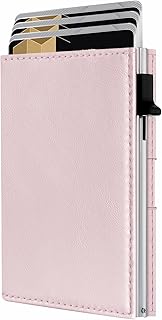 QLD RFID Wallet Women - Small Slim Trifold Wallet Anti-Theft Pop up Card Holder, Minimalist, Ultra Thin, Front Pocket, Premium Leather, 9-11 Cards Capacity | ID Window | Cash Slot