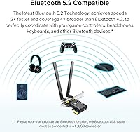 Vista 5 de TP-Link Tarjeta WiFi 6 PCIe para PC de Escritorio AX1800 (Archer TX20E), Bluetooth 5.2, WPA3, adaptador inalámbrico de doble banda 802.11ax