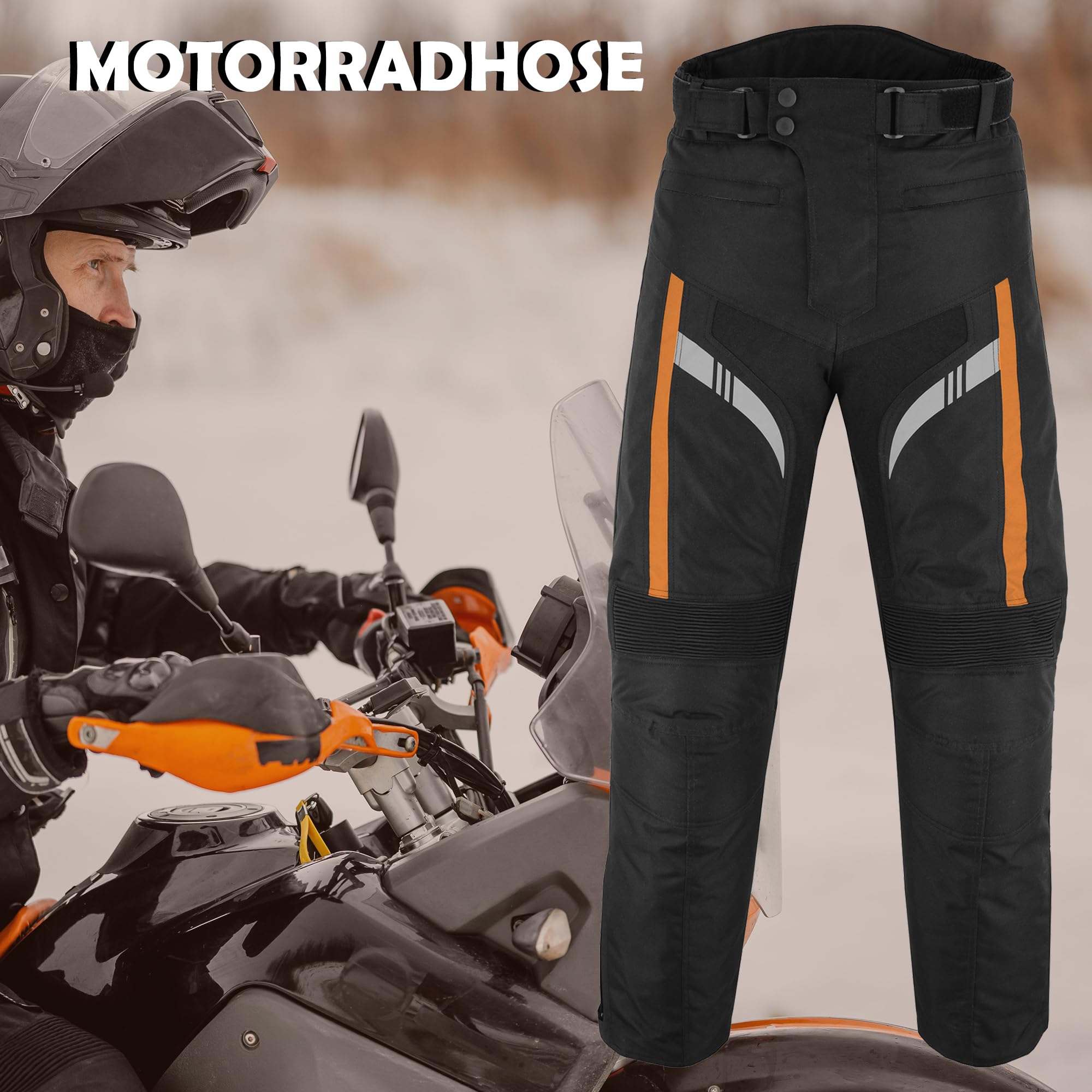 Pantalones de motorista para hombre, resistentes al agua, para moto, con blindaje extraíble