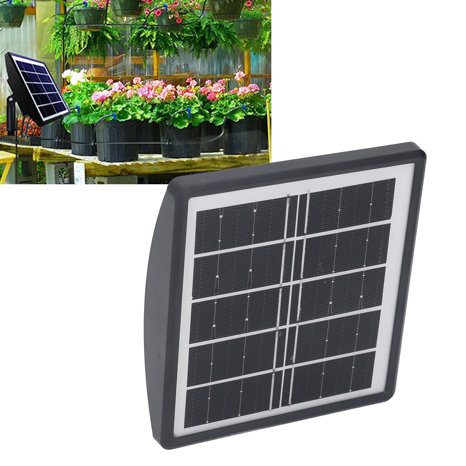 Generic Kit di Irrigazione a Spruzzo Ad Energia Solare Irrigazione Automatica Automatica per Serra da Giardino Prato Tubo Dell'acqua da 15 M Resistente IP67