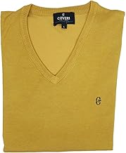 Coveri Men's Sweater V-Neck Pullover Pointed Toe Plain Elegant Classic Sweater