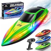 Barca Telecomandata RC 15 km/h con 7 Modalità LED Multicolore