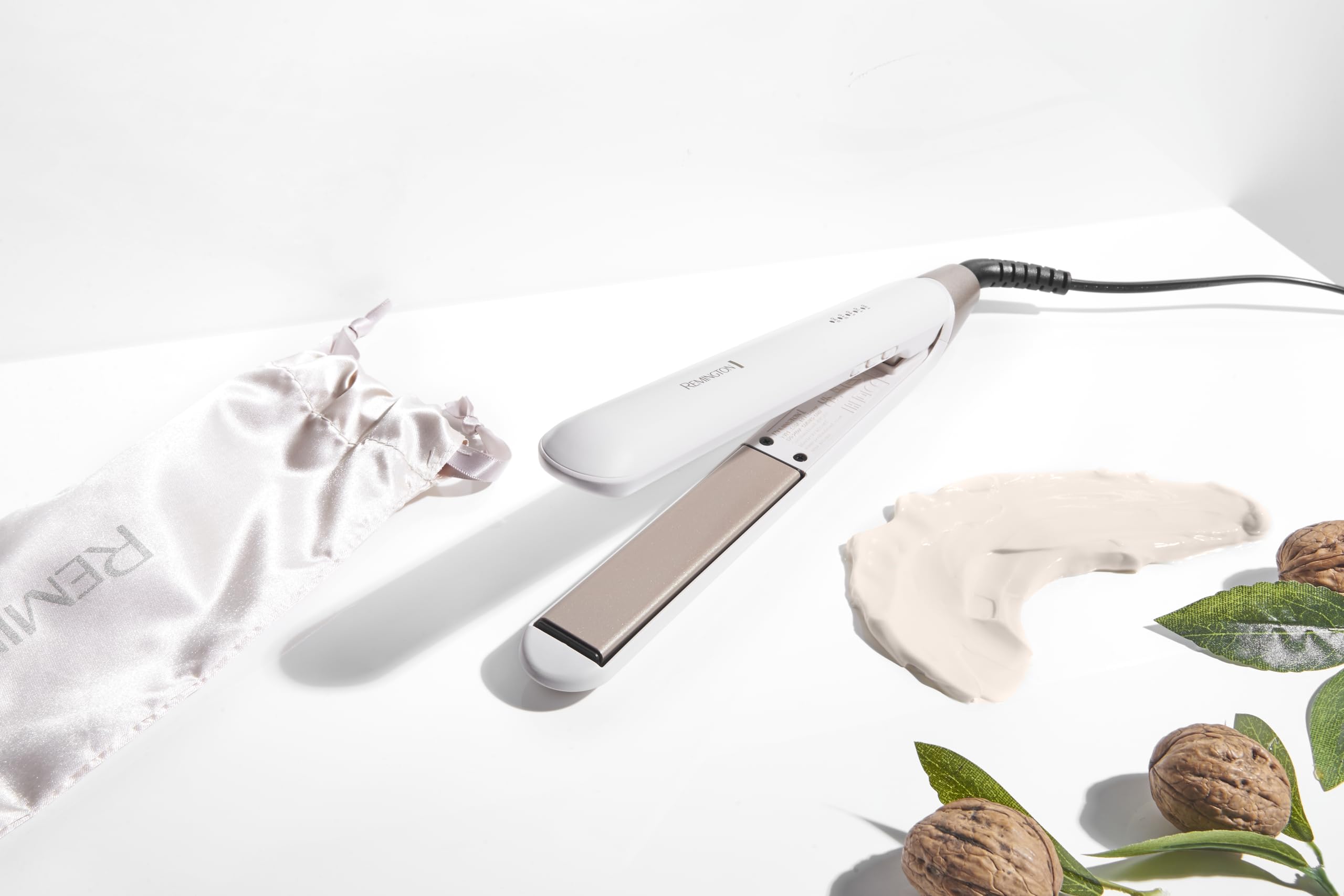 Remington Piastra per capelli Shea Soft - Piastre rivestite flottanti da 110 mm, rilascia micro-condizionatori per favorire la lucentezza naturale dei capelli, Controllo digitale con 5 impostazioni da