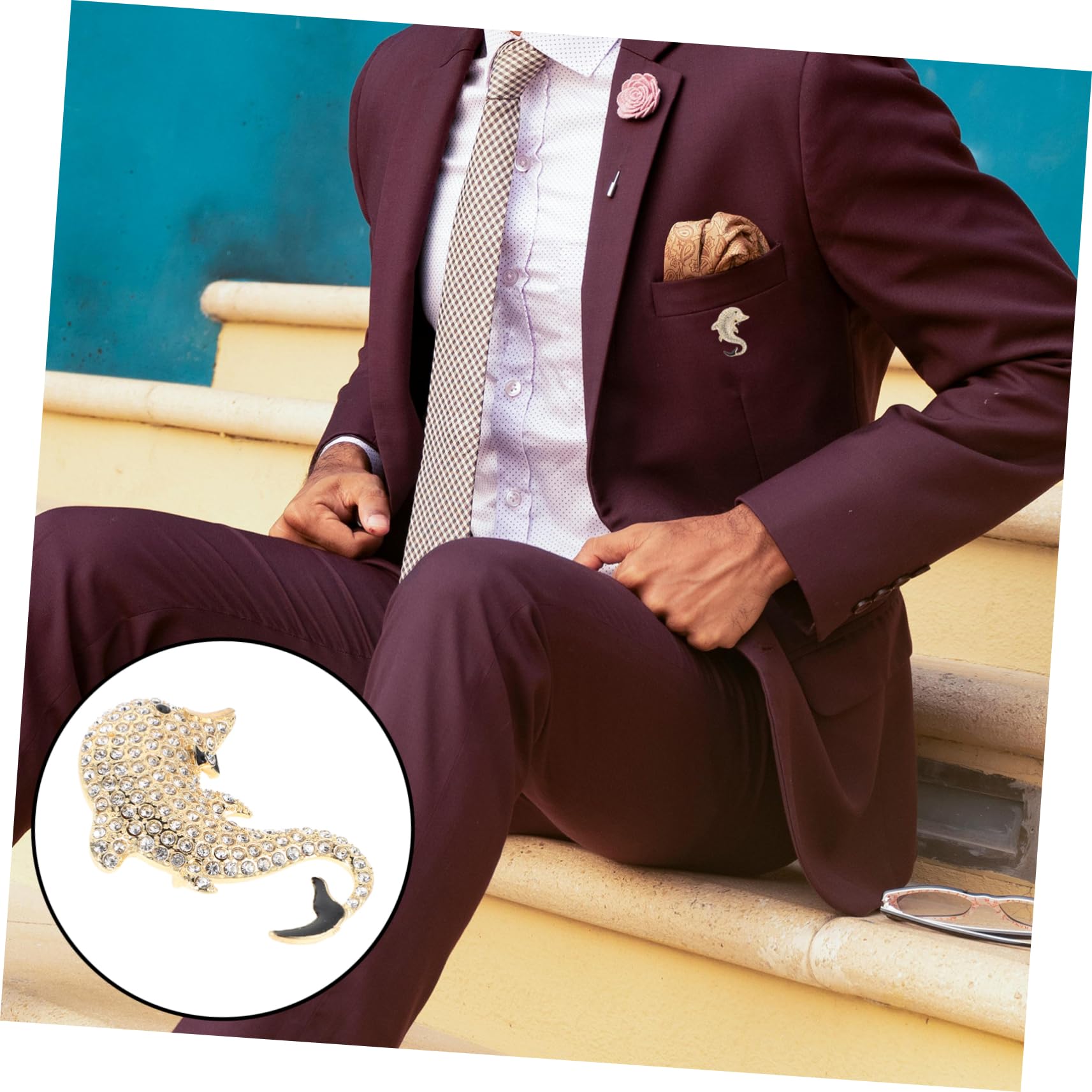 Broches para Sombrero de Mujer, joyería de delfín, suéter Vintage con pedrería para Solapa, Accesorios de Moda Animal