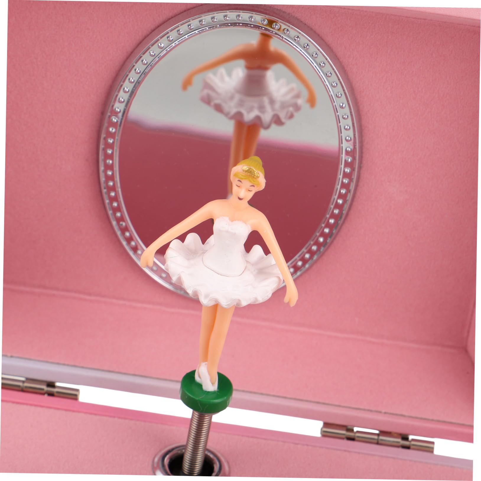 Cabilock Joyero Musical de Bailarina con Espejo, Caja de Música Infantil para Niñas, Organizador de Joyas Rosa con Compartimentos, Obsequio de Cumpleaños