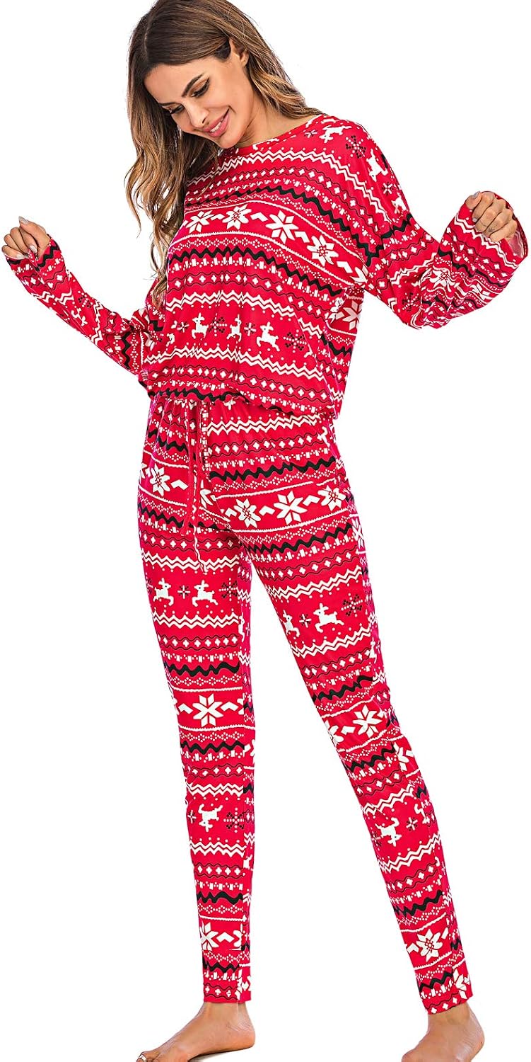 Women 2 Piece Christmas Pajamas Sets 