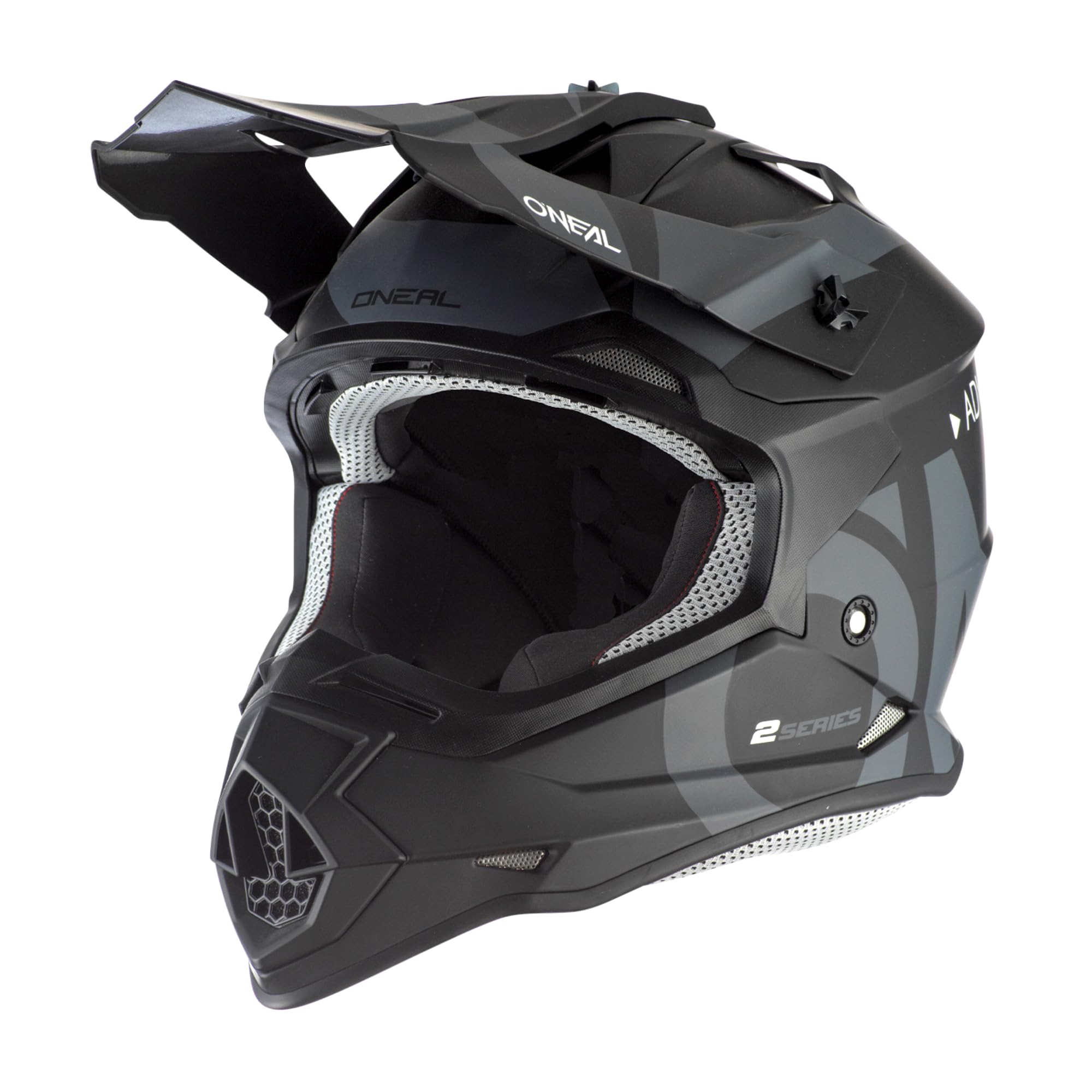 O'NEAL | Motocross Helmet | MX Enduro | ABS shell, safety standard ECE 22.06, ventilation openings for optimum cooling | 2SRS Helmet SLICK V.23 | Adult | Black Grey | Size XL (61/62 cm)