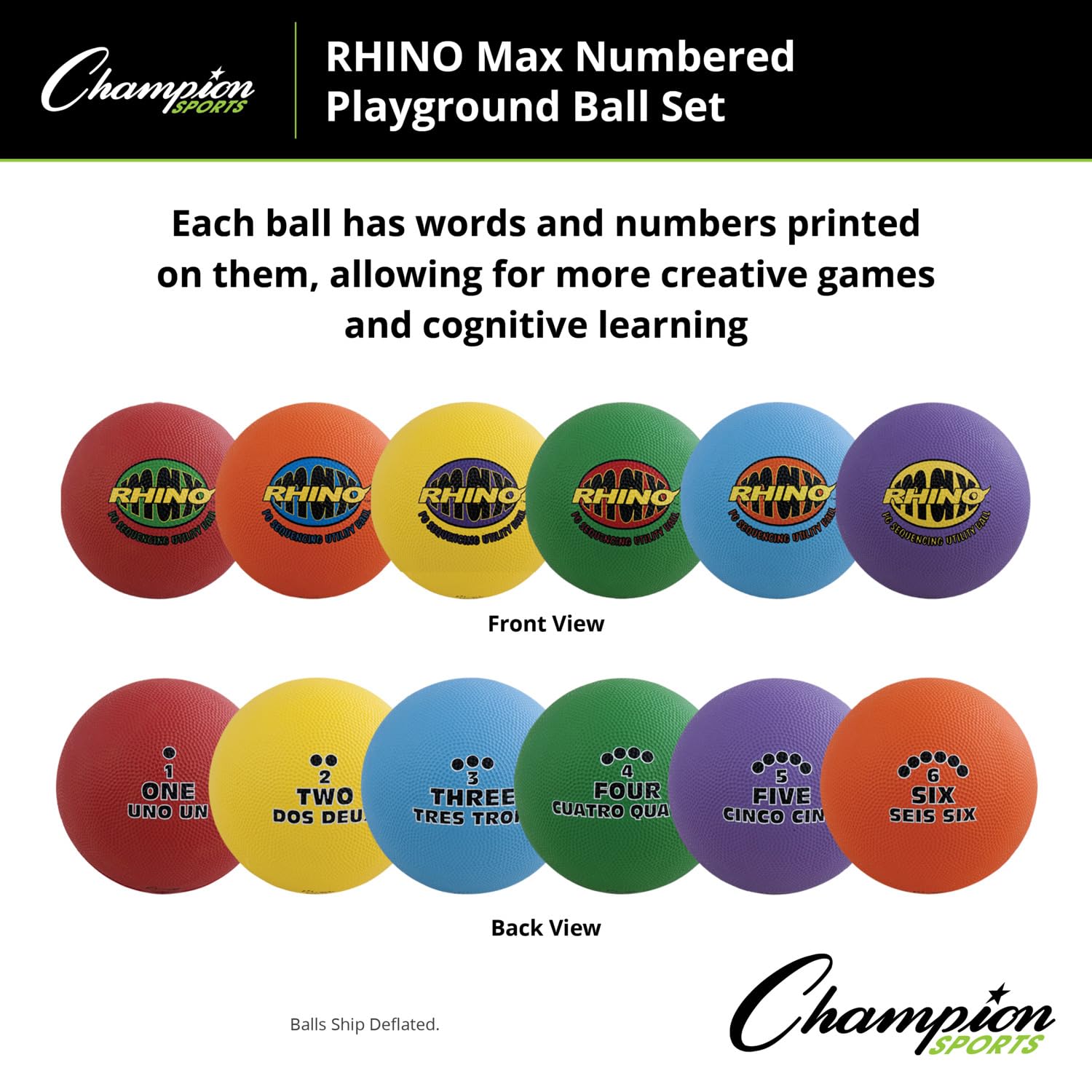 Champion Sports Rhino Max zestaw piłek na plac zabaw – dostępny w różnych stylach aktywności
