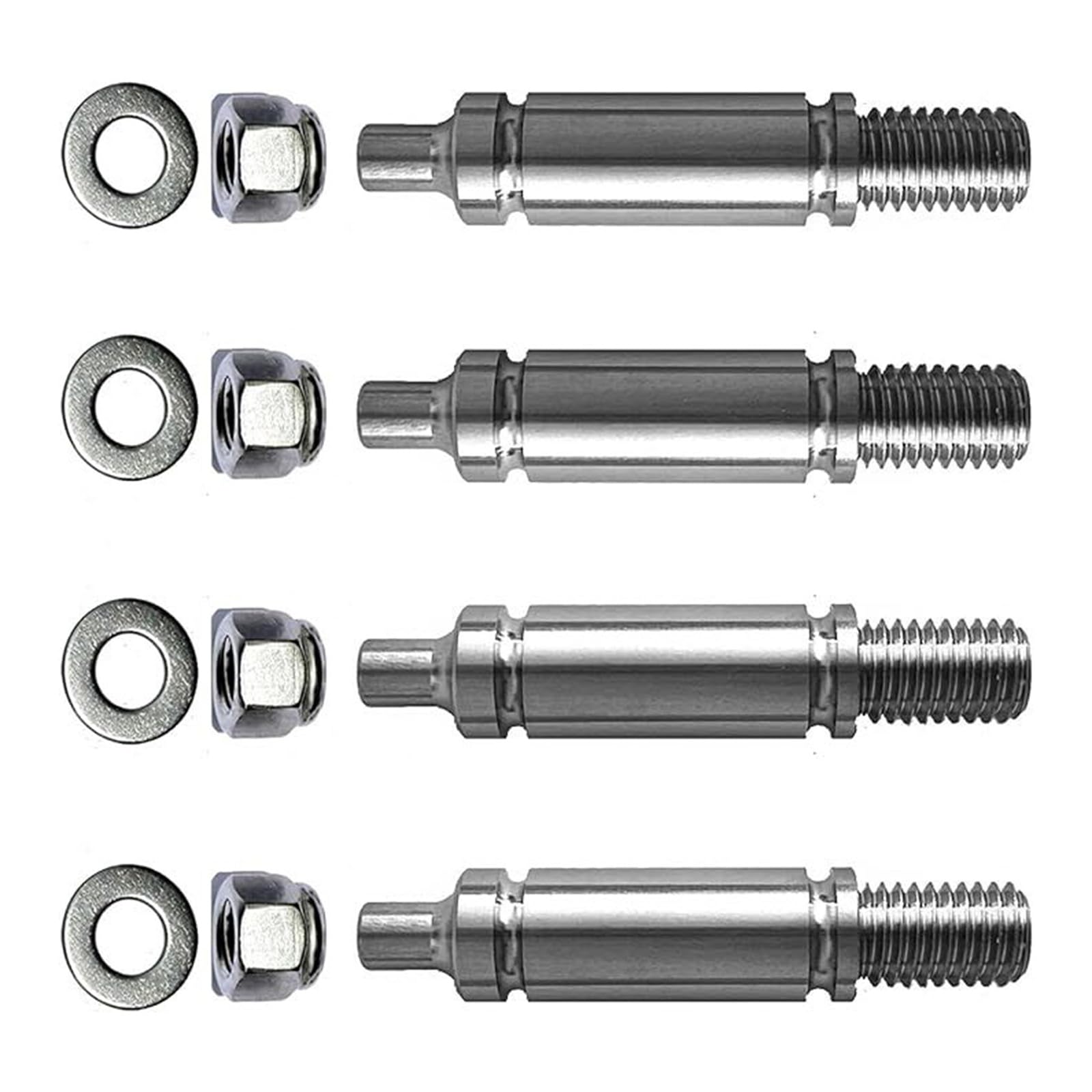 sodeber Of 4 Dryer Roller Shaft Set Drum Roller Shaft Stainless Steel Texture for Smooth Operations and Longevity Dryer Part