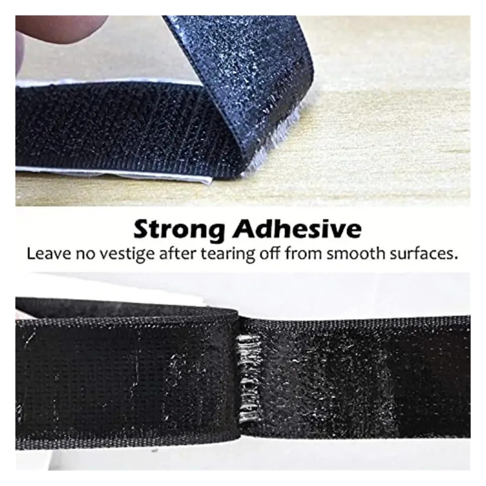 Cinta autoadhesiva de nailon con cierre gancho y bucle, tiras doble cara pegamento(White 1meter,50mm Wide)