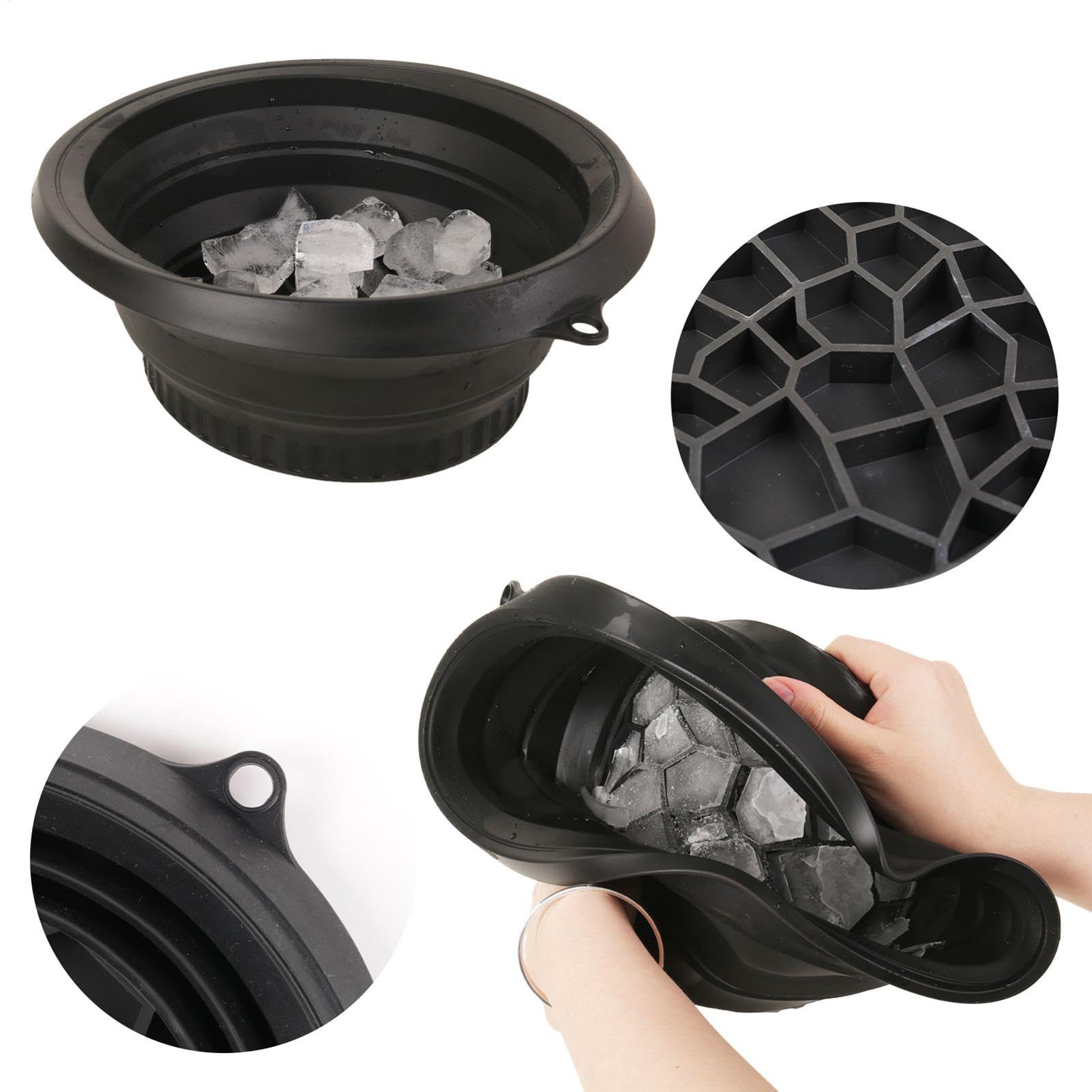 Cuenco De Baño De Hielo Plegable Con Cubitera Integrada | Silicona Portátil Para Cuidado Facial – Reduce Hinchazón Y Refresca Tu Piel En Casa O De Viaje