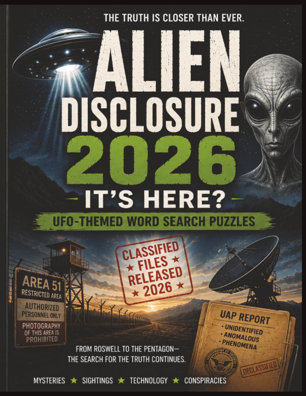 Alien Disclosure its here?: UFO themed word search puzzles (Hidden Gems Memory)