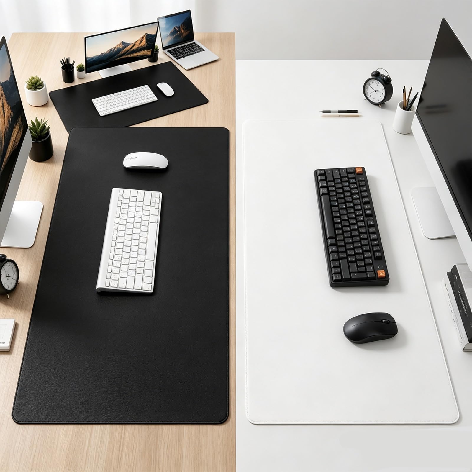 Grande Desk Mat da Scrivania, Tappetino Mouse XXL per Tastiera e Mouse | Protezione Tavolo Computer Premium, Superficie Impermeabile Liscia Antiscivolo per Ufficio Casa Gaming(Black,90x40cm)