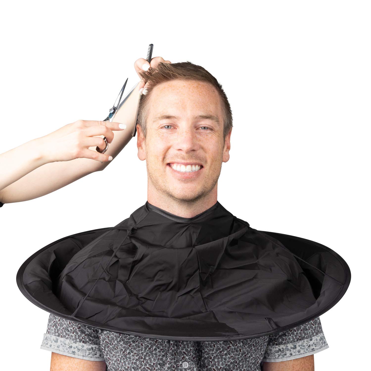 Juniper's SecretUmbrella Hair Catcher, 2-Pack Haircutting Drape - Black