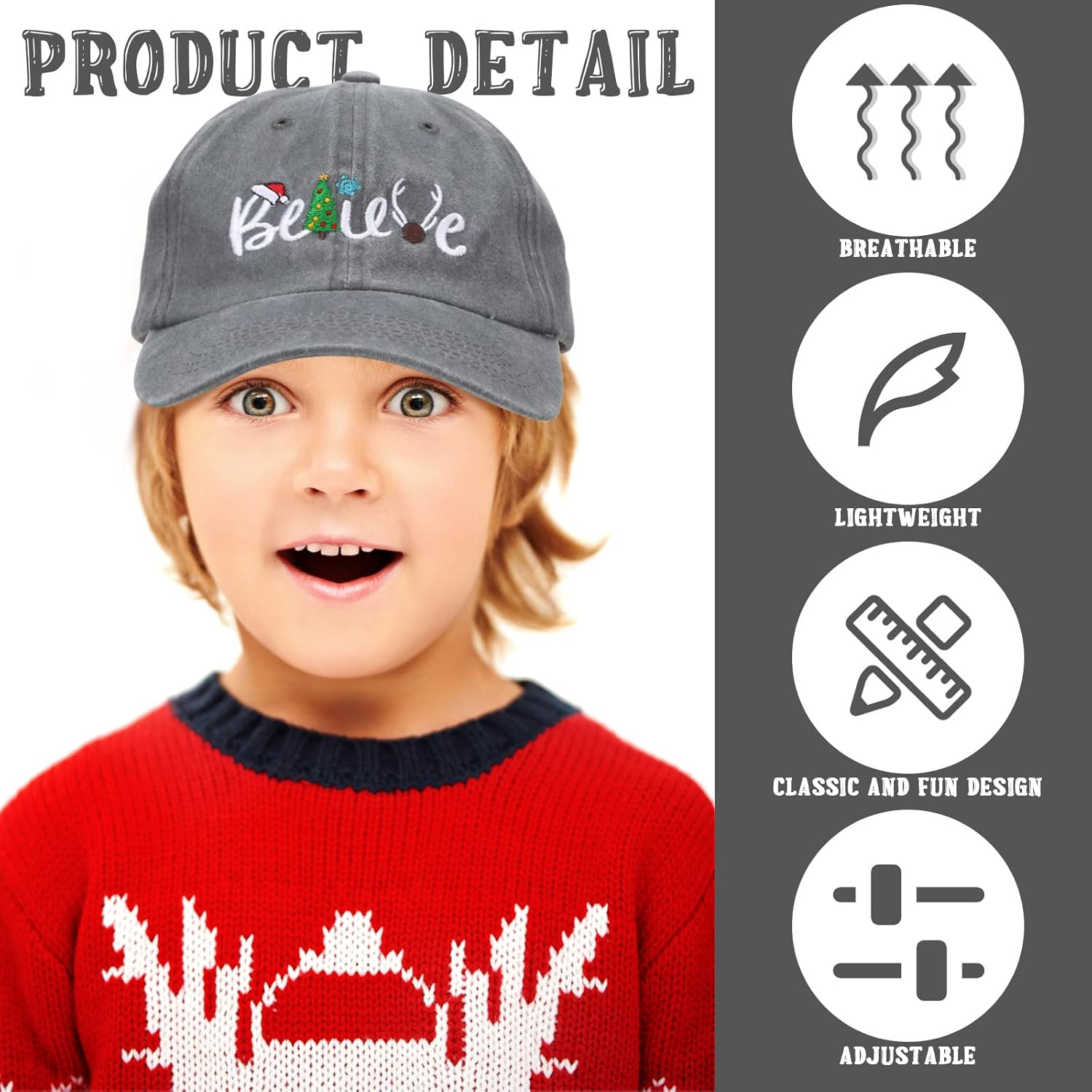 EBOOT 4 Pcs Christmas Baseball Hat Christmas Golf Hat Santa Cap for Women Men Funny Xmas Cap Adjustable