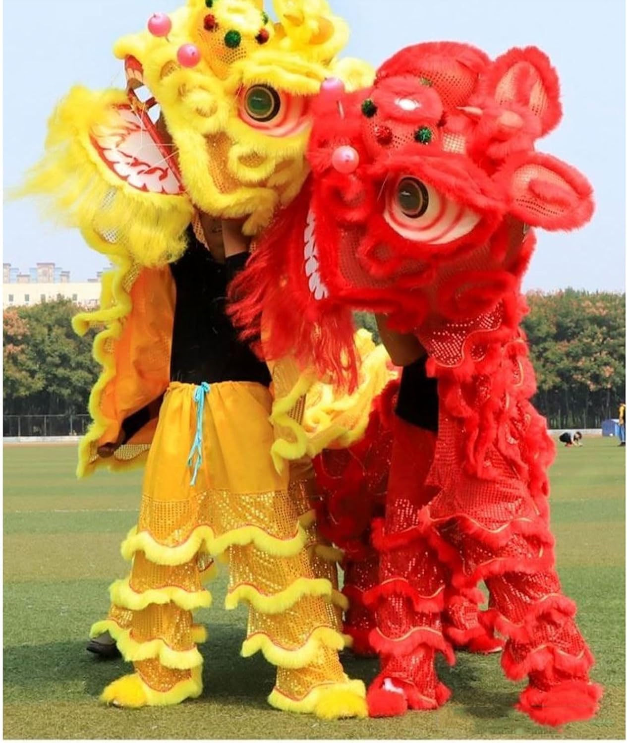 Drago Cinese per Feste Danza del Leone, per Adulti, Festival della Testa, Drago, Arte Popolare per Capodanno, Costume di, Sport all'Aria Aperta Feste Cinesi in Italia(Rot)