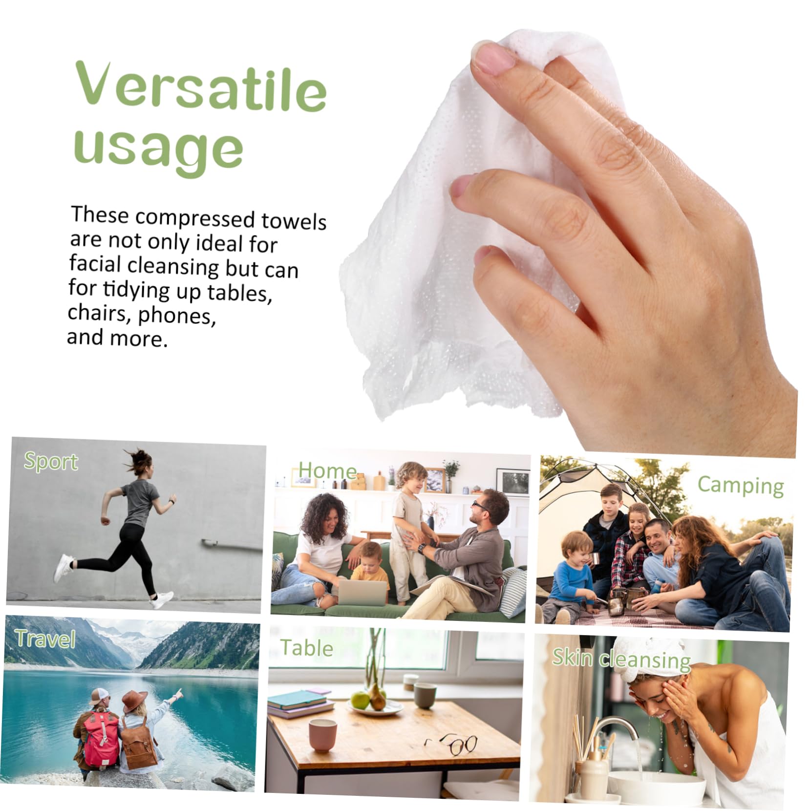 Healeved 400piezas Toallas Comprimidas Desechables De Toallas Faciales Para Viajes y Camping Limpieza Facial y Funcionales Individualmente Envuelta