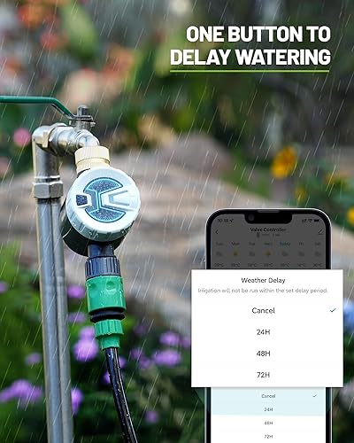 Miniatura 7 de RAINPOINT Temporizador de agua WiFi, temporizador de agua inalámbrico inteligente para jardín, controlador de sistema de riego, control remoto por