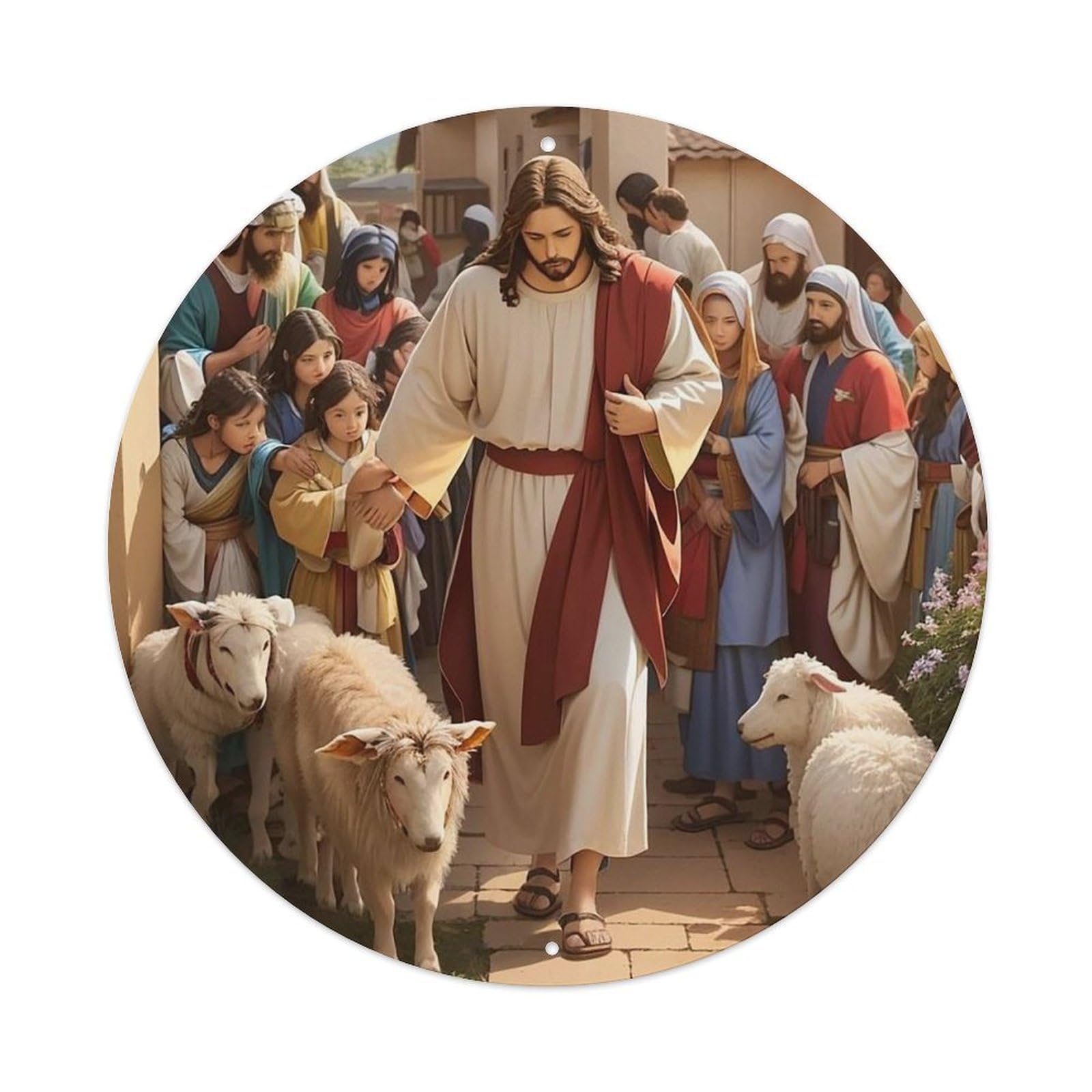 Jesus And The World Religious Metal Tin Sign
