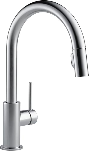 Delta Faucet Trinsic - Grifo para cocina de níquel cepillado con rociador extendible y cabezal de acople magnético, ártico inoxidable 9159-AR-DST