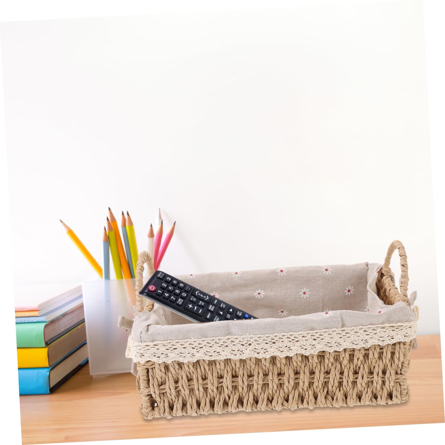 Lot De 3 Paniers De Rangement En Osier Tressé Avec Doublure - Petit Format Rectangulaire Empilable Pour Salle De Bain, Salon