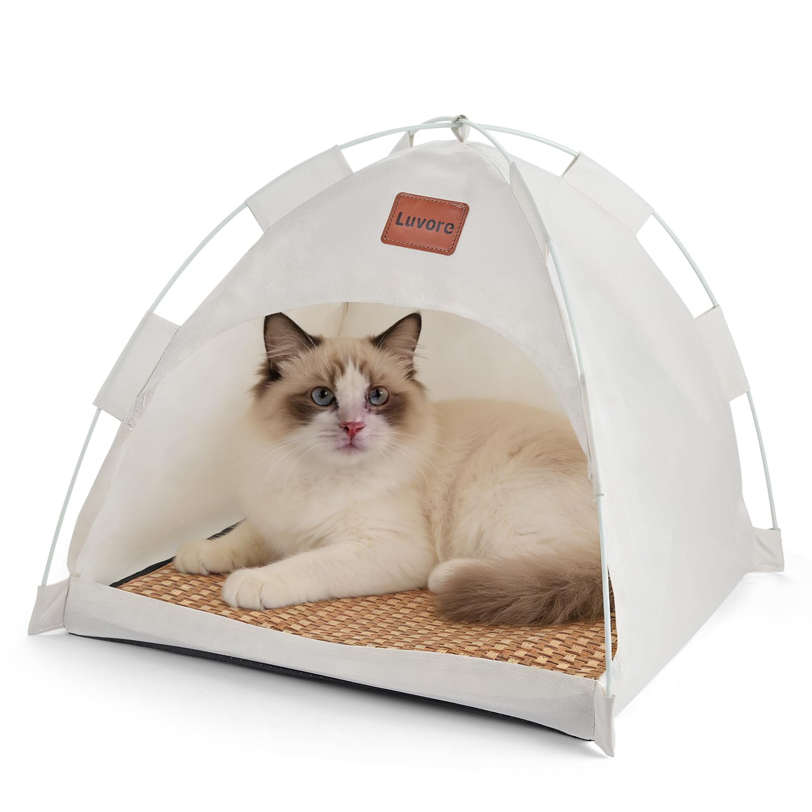 Luvore Cat Tent Cat Cave Bed 2 in 1, Portable Pet Tent House, No installation required, Breathable Kitten Nest Detachable Washable for Cats & Puppies 48x48x42cm