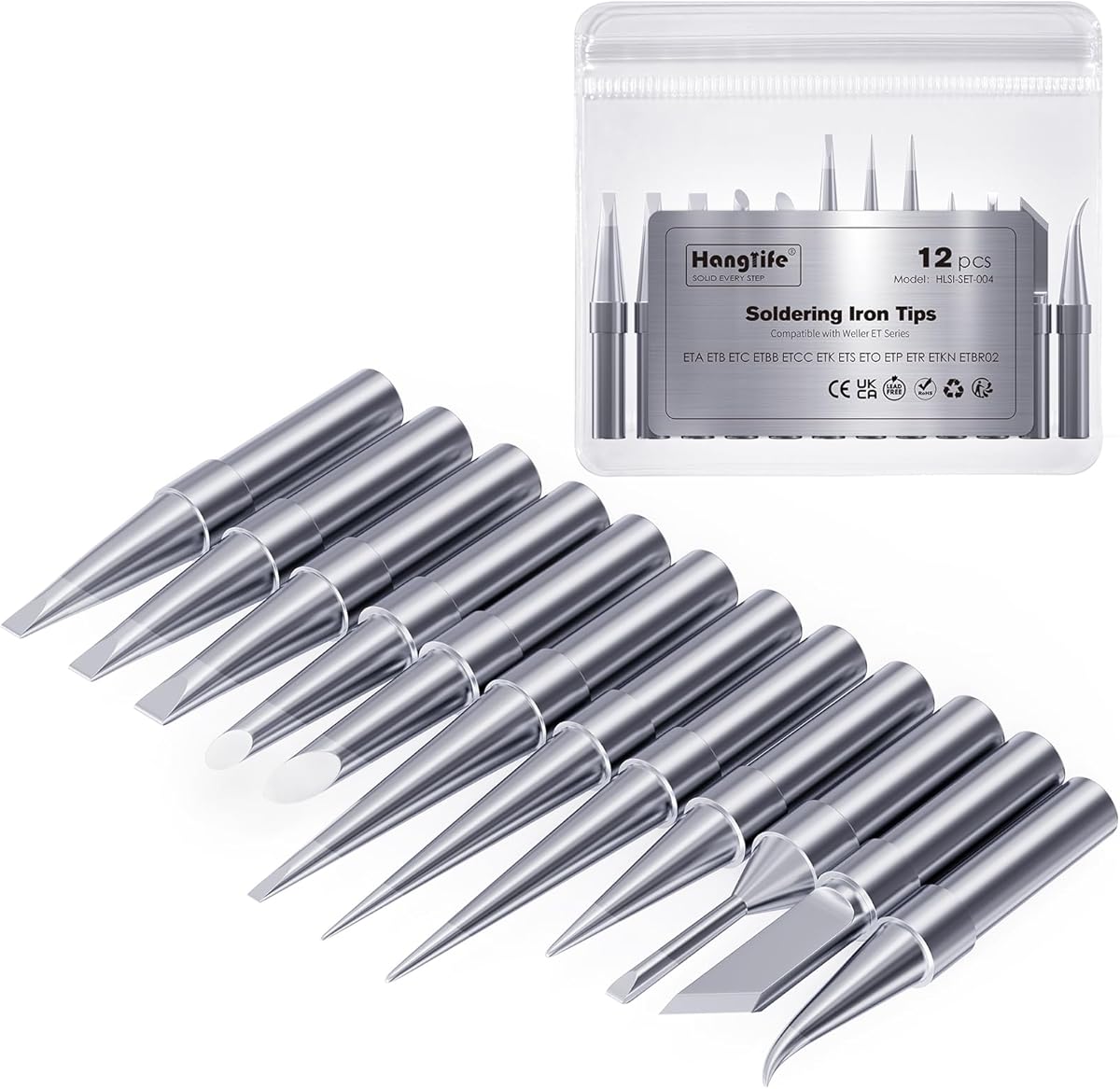 HANGLIFE ET Soldering Iron Tips for Weller WE1010NA WE1010EDU WES51/50 WESD51 WCC101 PES51/50 WEP70 LR21 and More Soldering Stations/Irons – Replacement Solder Tips for Weller Welding Equipment