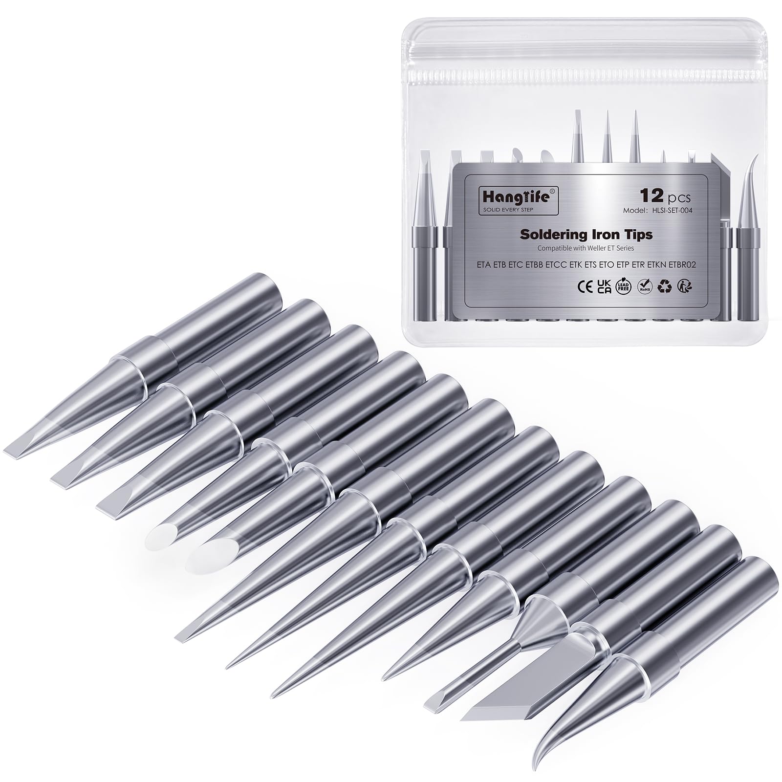 HANGLIFE ET Soldering Iron Tips for Weller WE1010NA WE1010EDU WES51/50 WESD51 WCC101 PES51/50 WEP70 LR21 and More Soldering Stations/Irons –