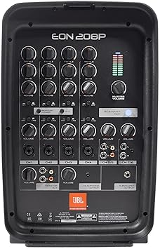 JBL Professional EON208P Portable All-in-One Dual Speaker, 2-way PA System with AKG Vocal Microphone, 8-Channel Mixer and Bluetooth, Black
