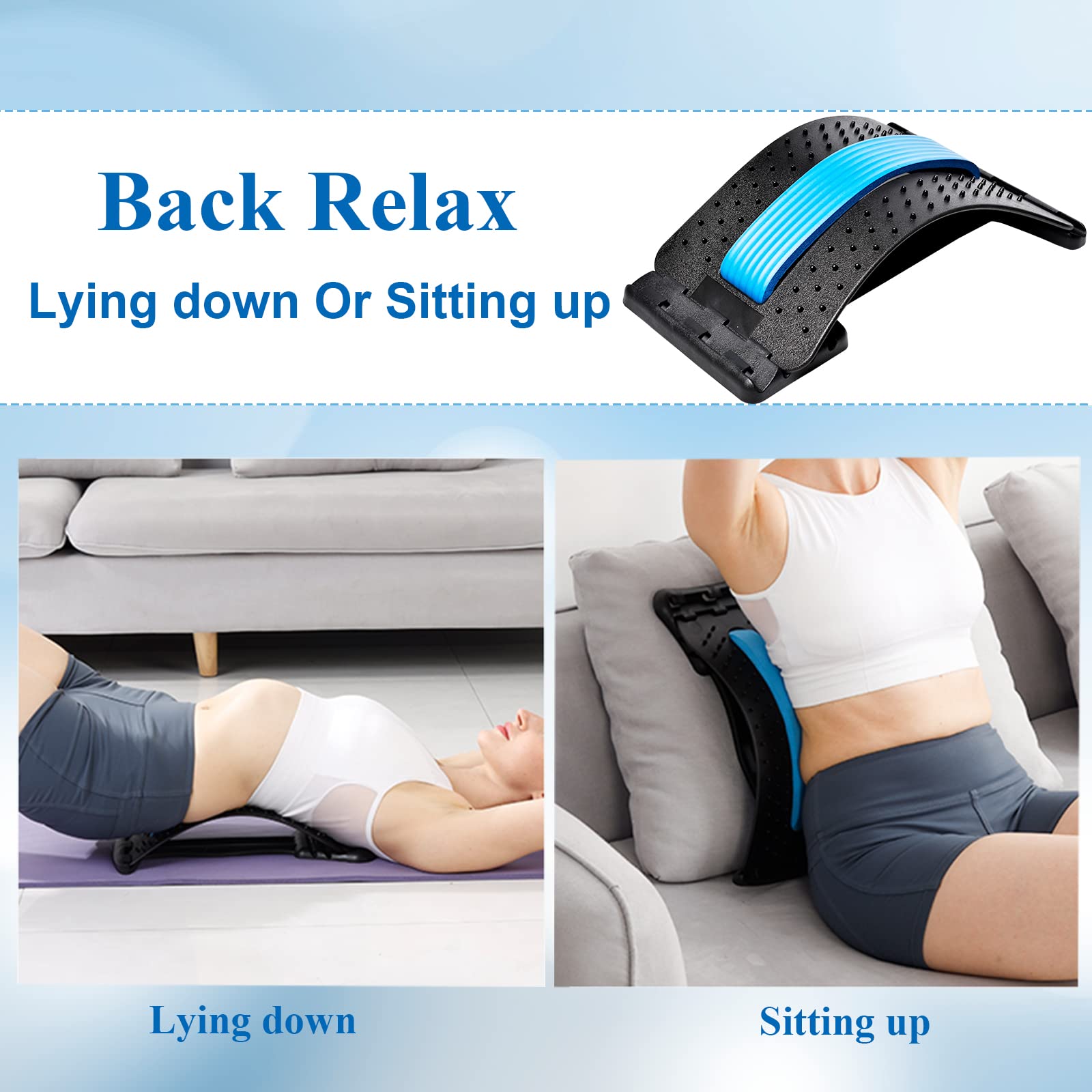 Back Stretcher, (4Levels)Back Cracker, Back Crack for Lumbar Back Pain