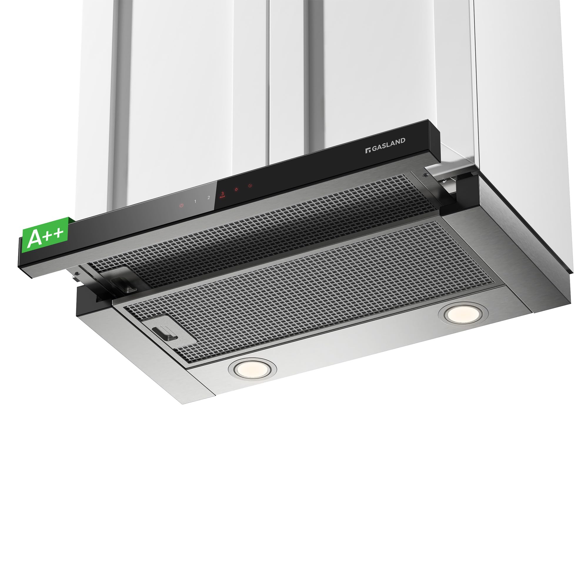Gasland Chef SR60SS afzuigkap, 60 cm circulatie, stille afvoerlucht, 202 m³/uur, actieve koolfilter, 3 standen, Touch Control, onderbouwkap met filter, roestvrij staal, zilveren glazen schermen Gasland Chef SR60SS afzuigkap, 60 cm circulatie, stille afvoerlucht, 202 m³/uur, actieve koolfilter, 3 standen, Touch Control, onderbouwkap met filter, roestvrij staal, zilveren glazen schermen