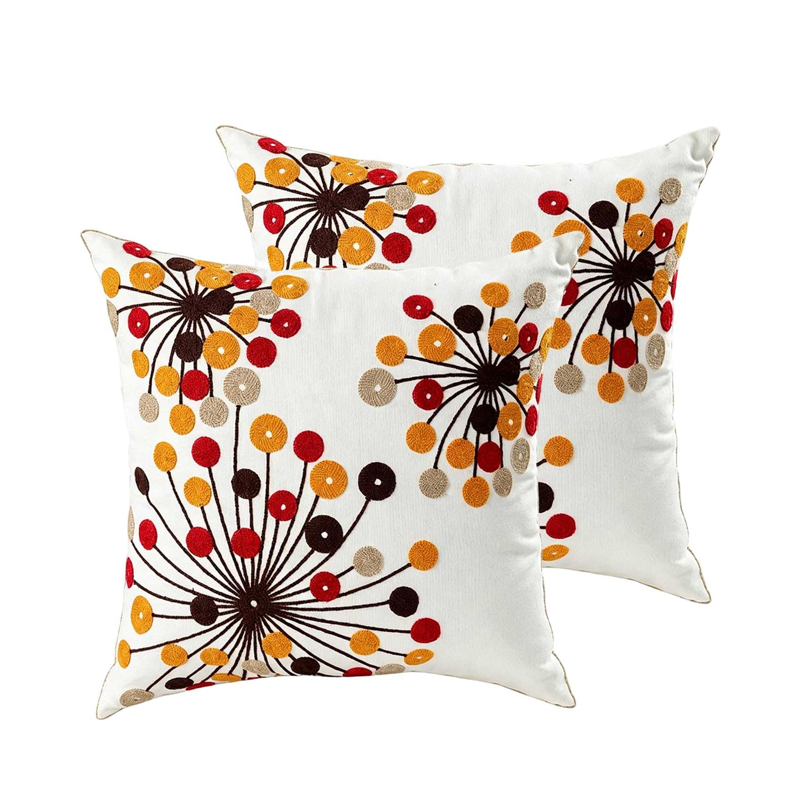 AXCTYSFP Embroidered Floral Decorative Throw Pillow Covers