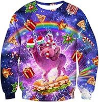 Vista 1 de AIDEAONE - Sudaderas unisex con estampado feo de navidad 3D, manga larga