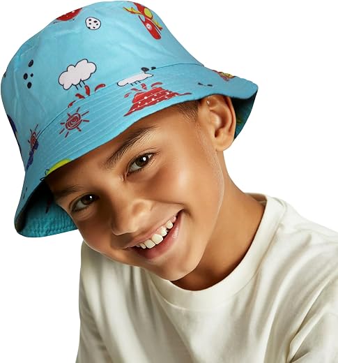 VRITRAZ Kids Bucket Hat | Multi Design Cotton Summer Cap for Girls (3-12 Years)