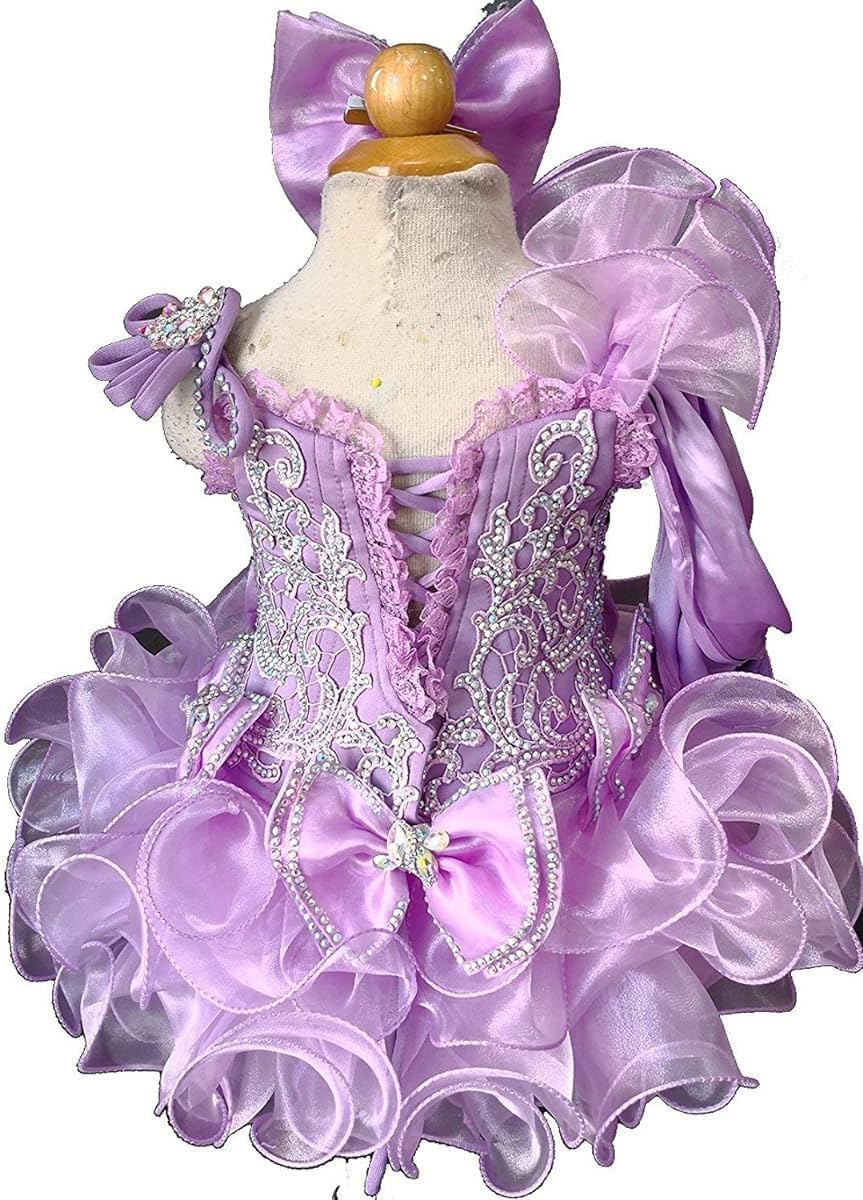 Toddler Girls Cupcake Pageant Dress Infant Girls Birthday Party Ball Gown