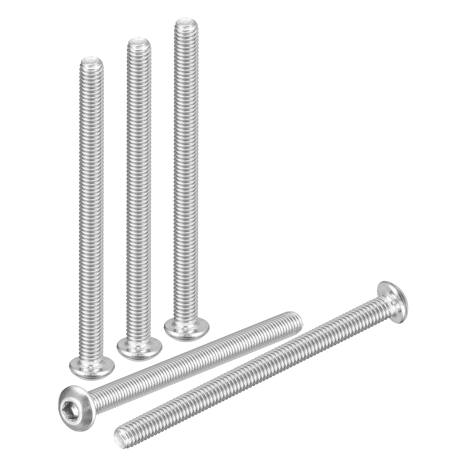DTGN M3-0.5x35mm Button Head Socket Cap Screws - 100Pack - Good for Road Bicycle, Mountain Bike, Auto, Motorcycle - 304 Stainless Steel Whitewashed - Hex Socket Drive Fasteners — image 1
