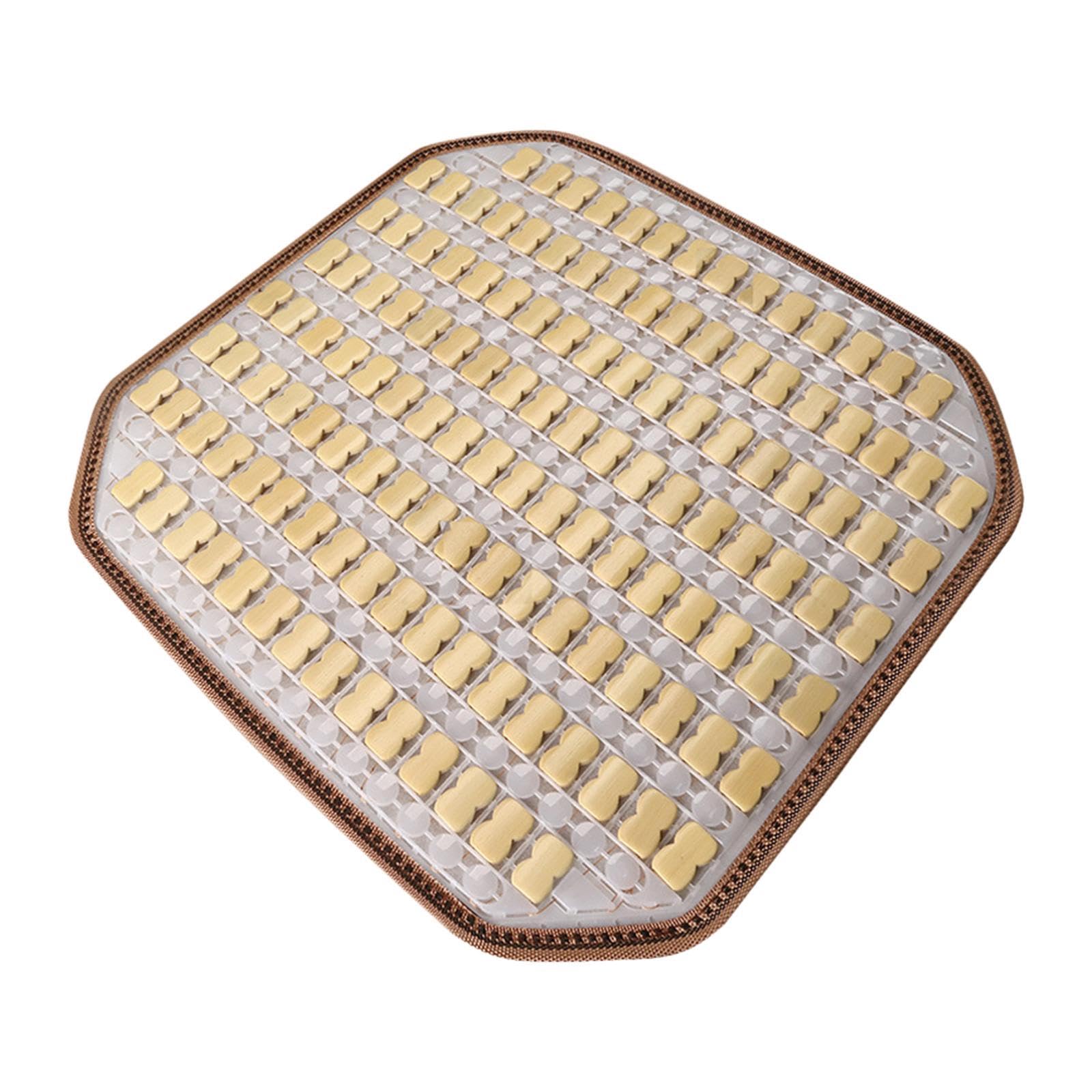 Coussin de siège bambou beige antidérapant pour chaise de bureau et maison