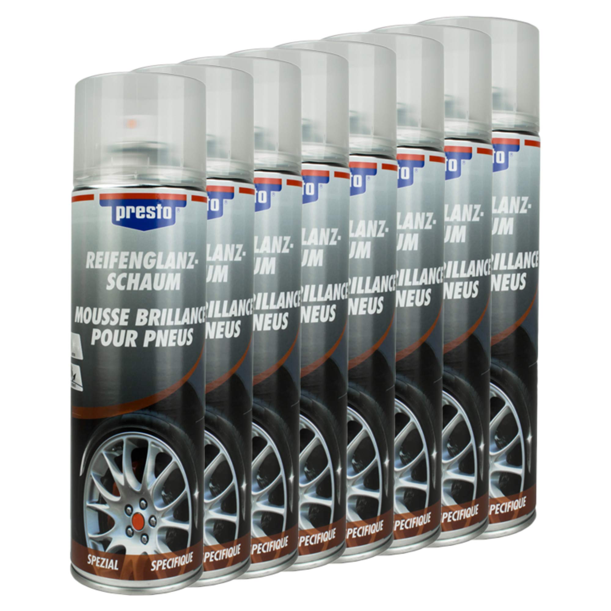 Presto 8X REIFENGLANZ-Schaum Reifen Glanz Schaum Reiniger Pflege 500 ml 157189