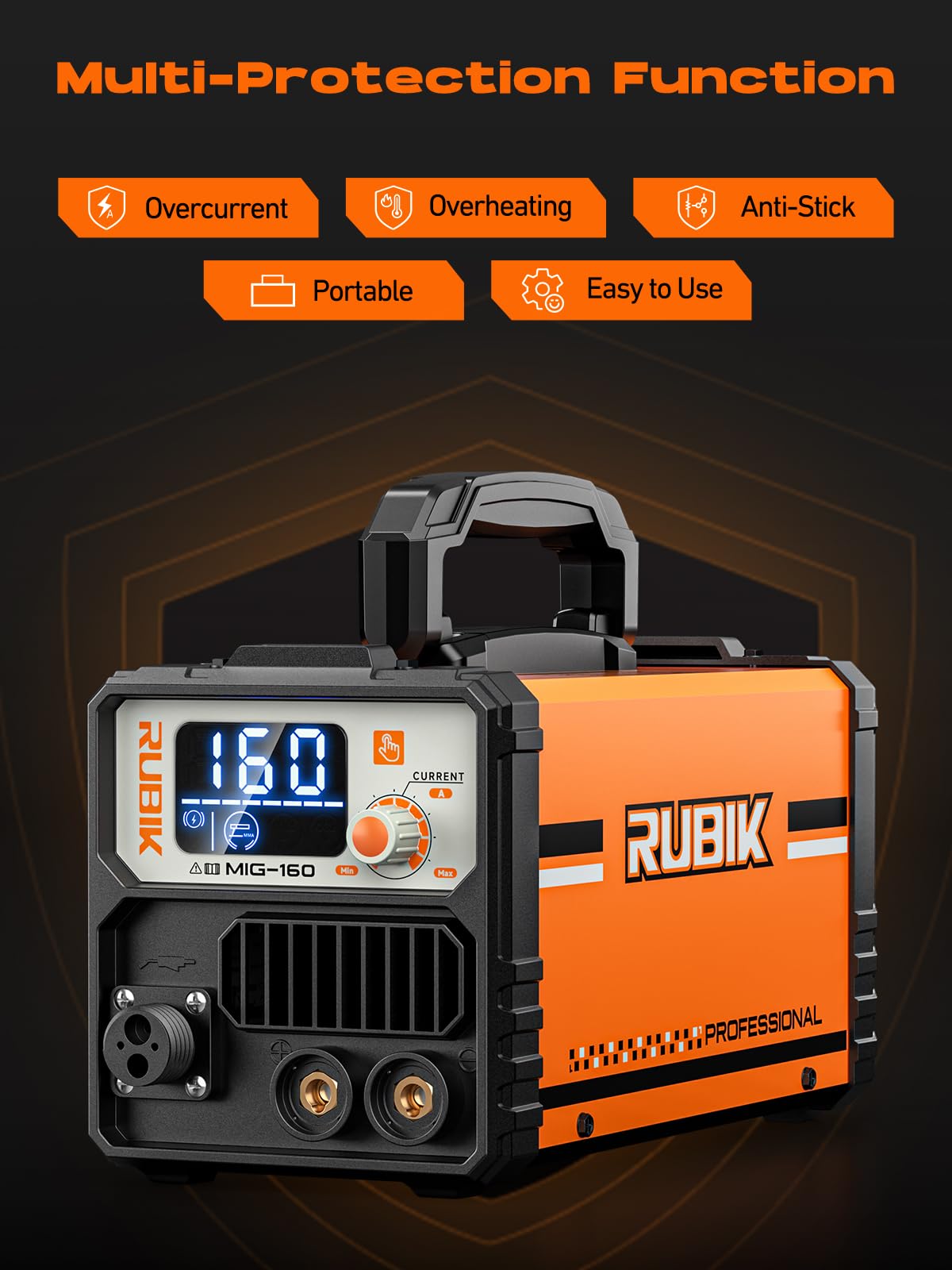 Spawarka MIG 160 A, spawarka 3 w 1, spawarka bezgazowa Flux MIG/Lift TIG/Stick MultiProcess MIG, spawarka 110 V, sterowanie synergiczne inwerterem IGBT, idealny sprzęt do spawania mig dla spawaczy