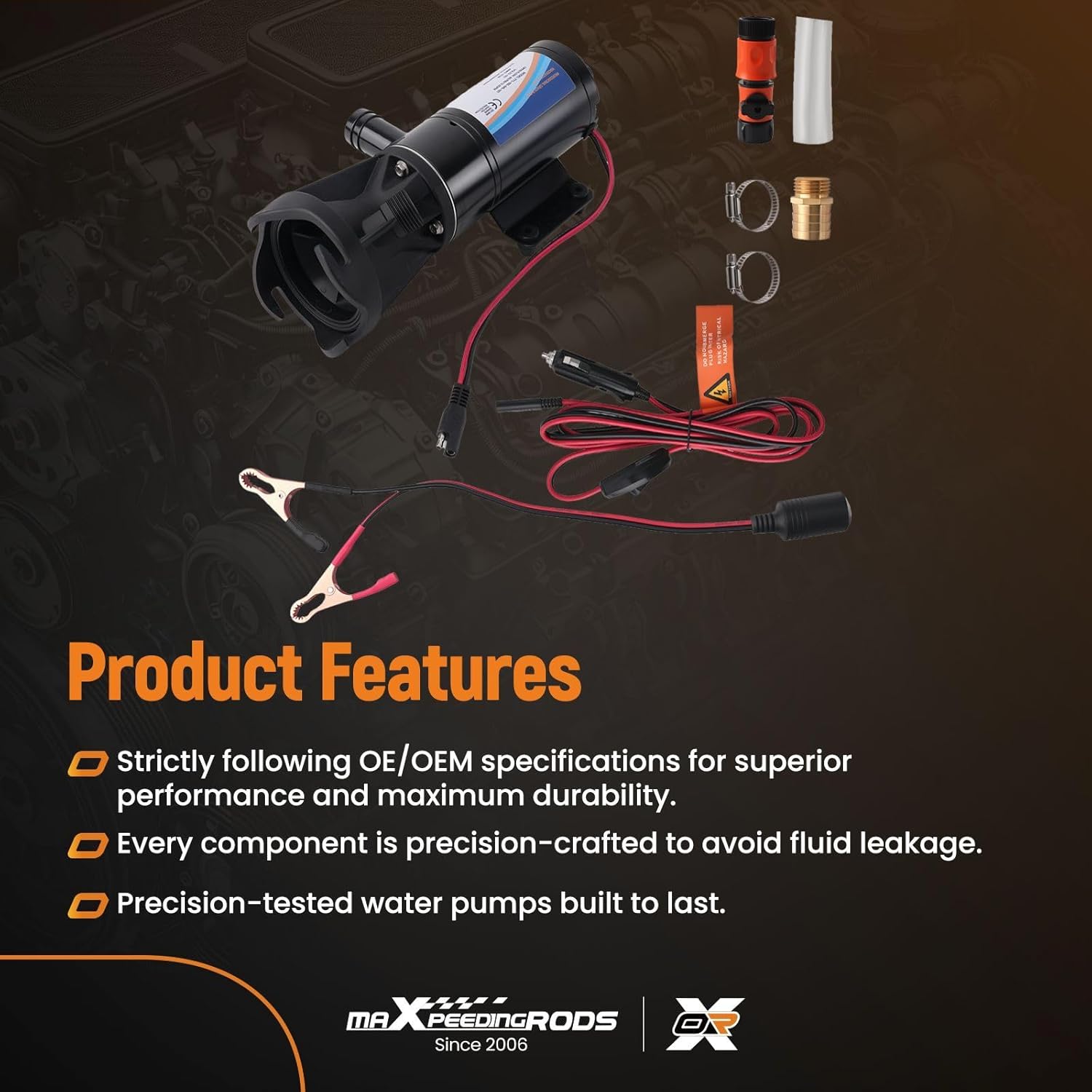 maXpeedingrods RV Macerator Water Pump, 12V/24V 15 PSI 12 GPM Fresh Water Pump for RV Trailer, Truck, Marine
